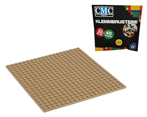 CMC imports Bauplatte 20 x 20 Noppen Klemmbausteine Bausteine Grundplatte City Basepalte Modular - beidseitiges Bauen 34 vers. Farben (Dunkel - Beige / 268) von CMC imports