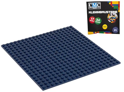 CMC imports Bauplatte 20 x 20 Noppen Klemmbausteine Bausteine Grundplatte City Basepalte Modular - beidseitiges Bauen 34 vers. Farben (Dunkel - Blau / 473) von CMC imports