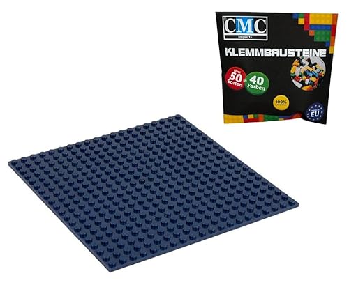 CMC imports Bauplatte 20 x 20 Noppen Klemmbausteine Bausteine Grundplatte City Basepalte Modular - beidseitiges Bauen 34 vers. Farben (Dunkel - Blau / 473) von CMC imports