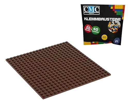 CMC imports Bauplatte 20 x 20 Noppen Klemmbausteine Bausteine Grundplatte City Basepalte Modular - beidseitiges Bauen 34 vers. Farben (Dunkel - Braun / 071) von CMC imports