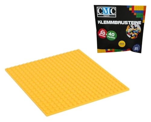 CMC imports Bauplatte 20 x 20 Noppen Klemmbausteine Bausteine Grundplatte City Basepalte Modular - beidseitiges Bauen 34 vers. Farben (Dunkel - Gelb / 242) von CMC imports