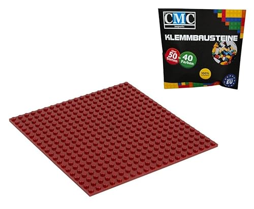 CMC imports Bauplatte 20 x 20 Noppen Klemmbausteine Bausteine Grundplatte City Basepalte Modular - beidseitiges Bauen 34 vers. Farben (Dunkel - Rot / 852) von CMC imports