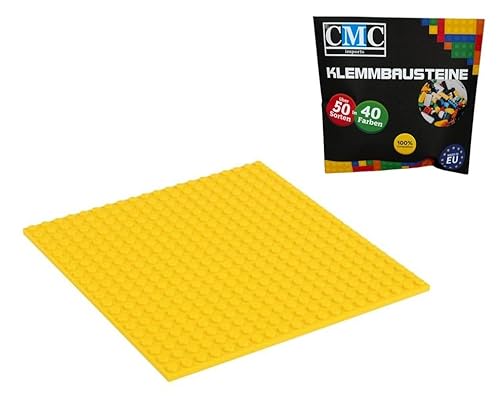 CMC imports Bauplatte 20 x 20 Noppen Klemmbausteine Bausteine Grundplatte City Basepalte Modular - beidseitiges Bauen 34 vers. Farben (Gelb / 513) von CMC imports
