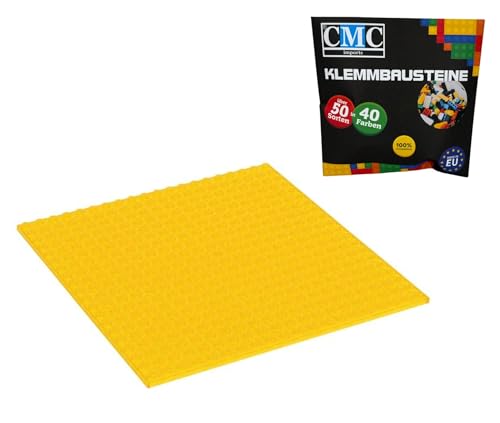 CMC imports Bauplatte 20 x 20 Noppen Klemmbausteine Bausteine Grundplatte City Basepalte Modular - beidseitiges Bauen 34 vers. Farben (Gelb - Transparent / 004) von CMC imports