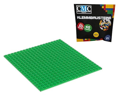 CMC imports Bauplatte 20 x 20 Noppen Klemmbausteine Bausteine Grundplatte City Basepalte Modular - beidseitiges Bauen 34 vers. Farben (Grün - Transparent / 708) von CMC imports