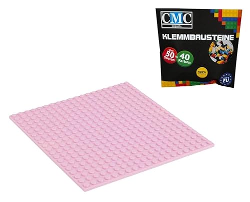 CMC imports Bauplatte 20 x 20 Noppen Klemmbausteine Bausteine Grundplatte City Basepalte Modular - beidseitiges Bauen 34 vers. Farben (Hellrosa / 970) von CMC imports