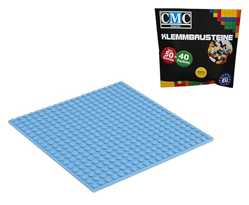 CMC imports Bauplatte 20 x 20 Noppen Klemmbausteine Bausteine Grundplatte City Basepalte Modular - beidseitiges Bauen 34 vers. Farben (Licht - Blau / 890) von CMC imports