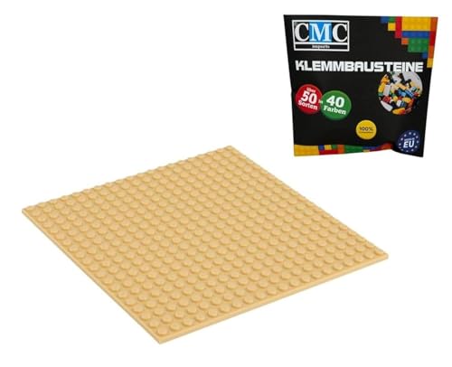 CMC imports Bauplatte 20 x 20 Noppen Klemmbausteine Bausteine Grundplatte City Basepalte Modular - beidseitiges Bauen 34 vers. Farben (Sand / 595) von CMC imports