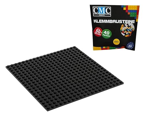 CMC imports Bauplatte 20 x 20 Noppen Klemmbausteine Bausteine Grundplatte City Basepalte Modular - beidseitiges Bauen 34 vers. Farben (Schwarz / 650) von CMC imports