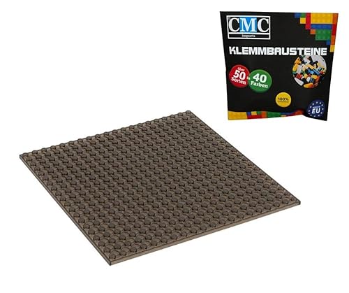 CMC imports Bauplatte 20 x 20 Noppen Klemmbausteine Bausteine Grundplatte City Basepalte Modular - beidseitiges Bauen 34 vers. Farben (Schwarz - Trannsparent / 024) von CMC imports