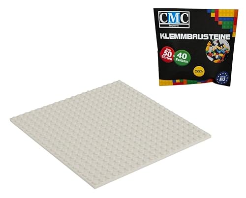 CMC imports Bauplatte 20 x 20 Noppen Klemmbausteine Bausteine Grundplatte City Basepalte Modular - beidseitiges Bauen 34 vers. Farben (Weiß / 713) von CMC imports