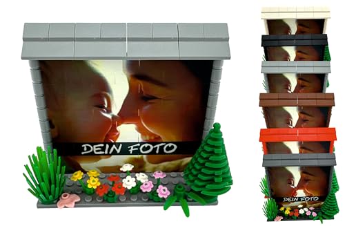 Klemmbaustein-Foto-Puzzle 93 TLG. – Dein Bild/Text auf Klemmbausteinen – mit Landschaft & Geschenkverpackung/Puzzlesteine Personalisierte Bausteine mit Foto versch. Farben (411 - Hellgrau) von CMC imports