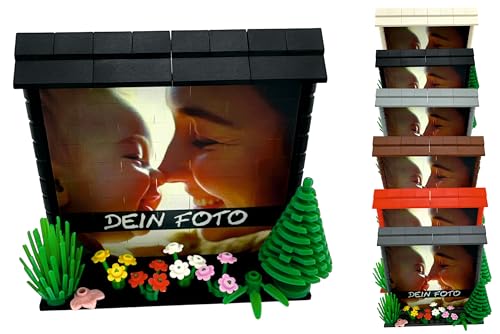 Klemmbaustein-Foto-Puzzle 93 TLG. – Dein Bild/Text auf Klemmbausteinen – mit Landschaft & Geschenkverpackung/Puzzlesteine Personalisierte Bausteine mit Foto versch. Farben (650 - Schwarz) von CMC imports