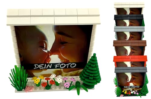 CMC imports Klemmbaustein-Foto-Puzzle 93 TLG. – Dein Bild/Text auf Klemmbausteinen – mit Landschaft & Geschenkverpackung/Puzzlesteine Personalisierte Bausteine mit Foto versch. Farben (713 - Weiß) von CMC imports