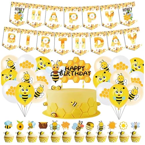 Geburtstag Deko Luftballons Hummel Party Deko Biene Geburtstagsdeko Hummel Geburtstag Girlande Kuchendeckel Biene Folienballons von CMDXBD