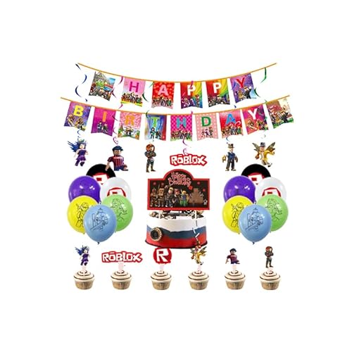 Deko Geburtstag Geburtstag Deko Luftballons Luftballons Party Geburtstagsdeko Girlande Kuchendeckel Spielliebhaber Spiralornamente von CMDXBD