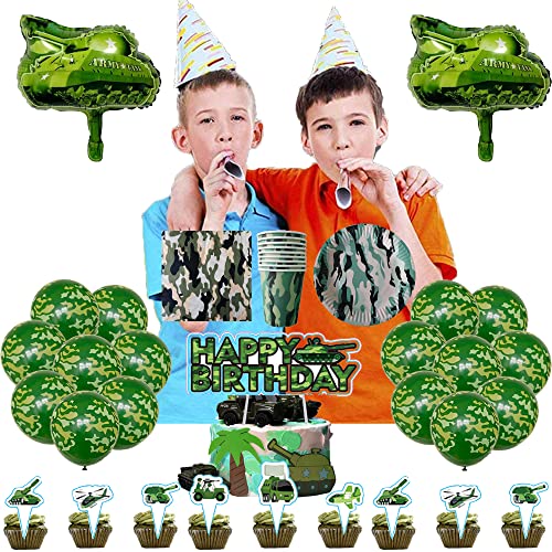 Deko Geburtstag Militärische Camouflage Luftballons Militärische Camouflage Aluminiumfolie Luftballons Militär Geschirr Tischdeko Camouflage Folienballons Party Deko Camouflage Kuchendeckel von CMDXBD