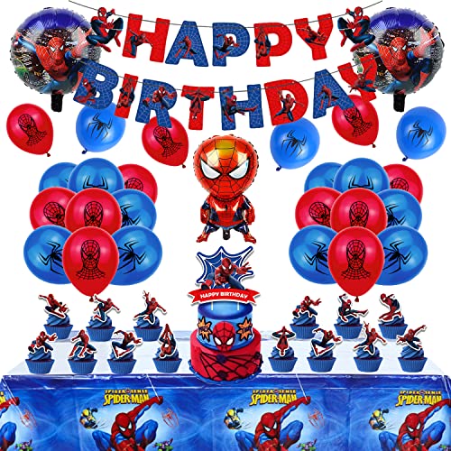 Geburtstag Deko Spiderman Geburtstag Party Set Spider Man Luftballons Spiderman Partygeschirr Party Geschirr Spider Man Kuchendeckel Spiderman Girlande Spider Man Party Deko Spiderman Folienballons von CMDXBD
