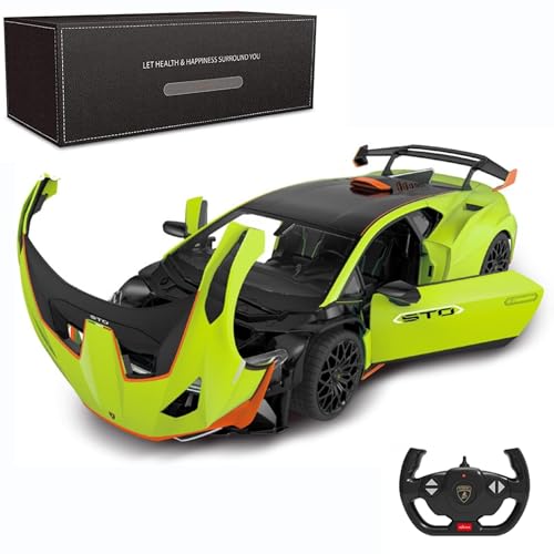 1:14 Maßstab Offiziell Lizenzierte RC Lamborghini Huracán STO, Lambo Sport Rennspielzeugauto Modellfahrzeug für Jungen Mädchen und Erwachsene Geschenk von CMJ RC CARS