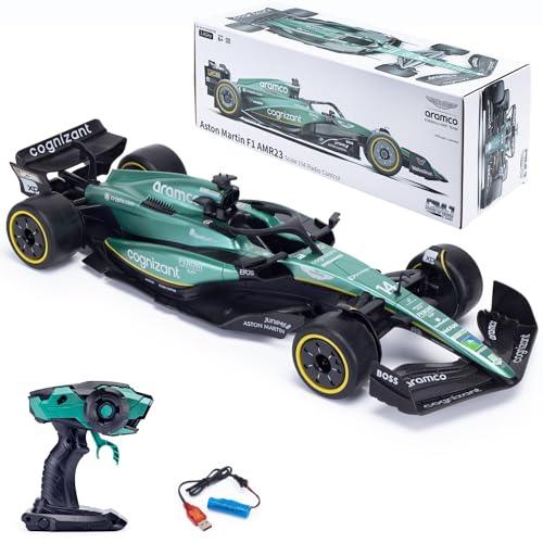 Aston Martin F1 Ferngesteuertes RC Auto AMR22 (Maßstab 1:14) – 2,4GHz Fernsteuerung – Offiziell Lizenziertes Aston Martin Rennwagen-Modell – Fahrer: Fernando Alonso & Lance Stroll – Formel 1 von CMJ RC CARS