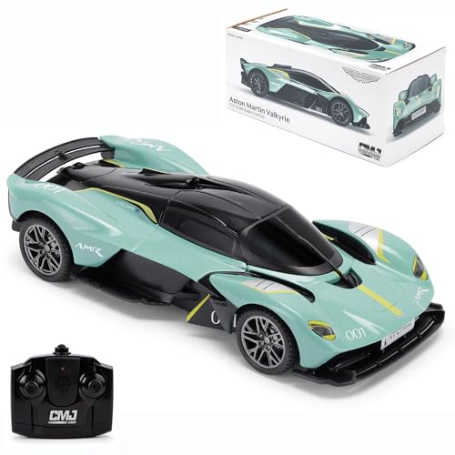 Aston Martin Valkyrie AMR Pro ferngesteuertes Auto, Maßstab 1:24, offiziell lizenziert, Racing Green – Perfektes RC-Auto für Jungs und Mädchen von CMJ RC CARS