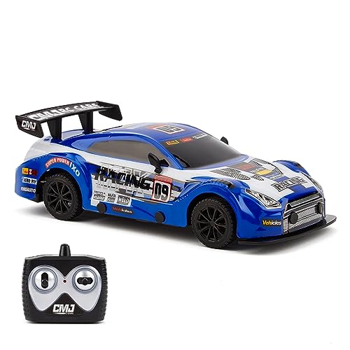 CMJ RC CARS Road Rebel Blue Bolt: Aufregendes ferngesteuertes Spielzeugauto im Maßstab 1:24, Hochgeschwindigkeits-Rennspaß für alle Altersgruppen von CMJ RC CARS