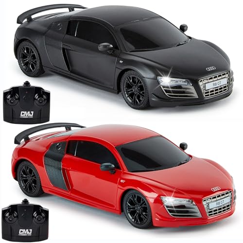 CMJ RC CARS Doppelpack: Offiziell Lizenziertes Audi R8 Set in Rot & Schwarz – Perfekt für Rennsportfans & Sammler von CMJ RC CARS