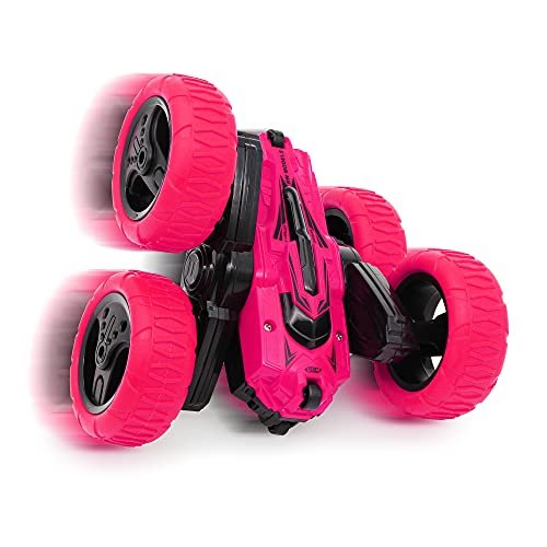 CMJ RC Autos 360 Spin Attack Stunt RC Car Elektrisches Rennstuntauto, Doppelseitige 360° Drehung RC 4WD High Speed Off Road Spielzeug (Pink) von CMJ RC CARS