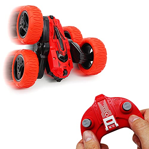 CMJ RC Cars 360 Spin Attack Stunt RC Car Electric Race Stunt Car, Double Sided 360° Rolling Rotation RC 4WD High Speed Off Road for 6 7 8-12 Year Old Boy Toys (Red) von CMJ RC CARS
