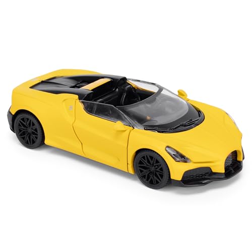 CMJ Bugatti Mistral Roadster Modellauto im Maßstab 1:43 – Sunbeam Yellow | Edles Druckguss-Sammlermodell | Offiziell Lizenziertes Produkt von CMJ