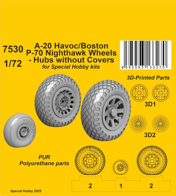 A-20 Havoc/Boston/ P-70 Nighthawk Wheels/ Hubs without Covers A-20 Havoc/Boston/ P-70 Nighthawk Wheels/ Hubs without Covers von CMK