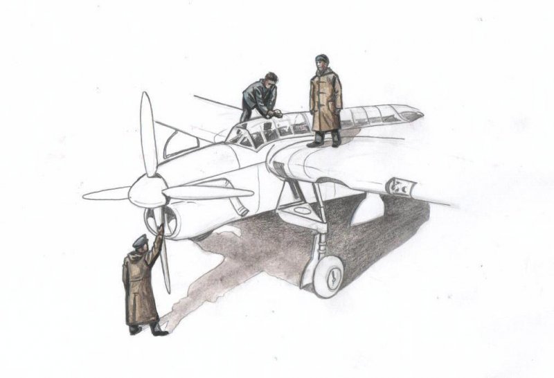 Barracuda Mechanics (3 Figuren)  - aboard carrier w/raincoat von CMK
