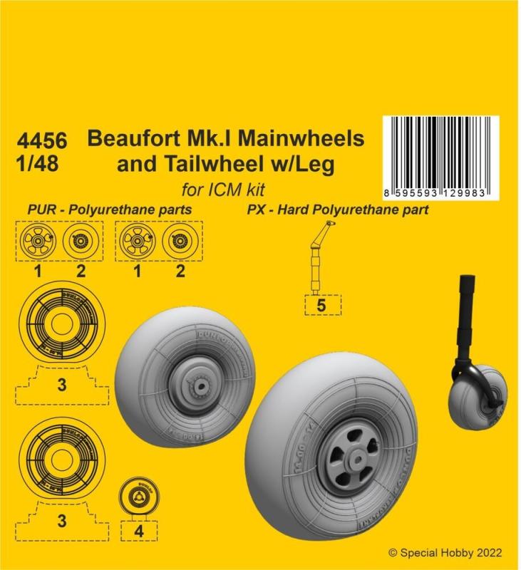 Beaufort Mk.I - Mainwheels and Tailwheel w/Leg [ICM] von CMK