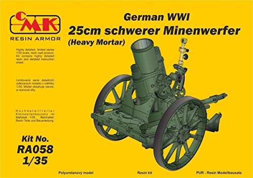 CMK 129-RA058 Modellbausatz German WWI 25cm Schwerer Minenwerfer/Heavy Mortar-All Resin kit, Weiß von CMK