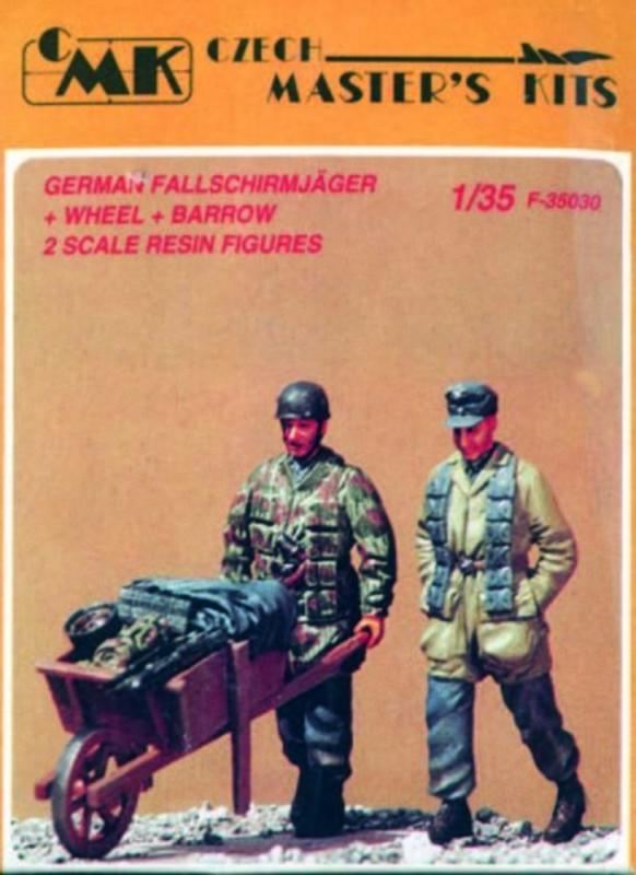 Deutsche FallschirmjÃ¤ger mit Schubkarre WW II (2 Figuren) von CMK