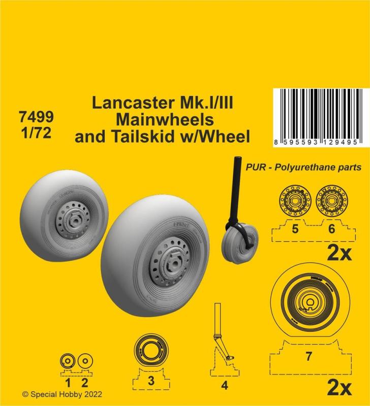 Lancaster Mk.I/III - Mainwheels and Tailwheel w/Leg [HKM] von CMK