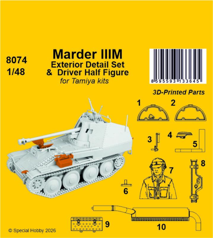 Marder IIIM - Exterior Detail Set & Driver Half Figure [Tamiya] von CMK