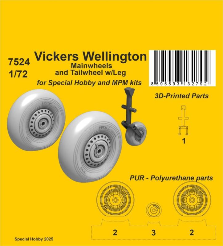 Vickers Wellington - Mainwheels and Tailwheel w/Leg [Special Hobby] von CMK