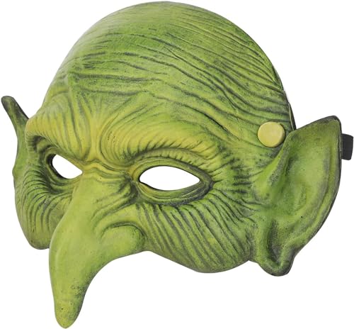CMLLING Hexe & Kobold Half Face Green Goblin Maske - PU Schaum Gesichtsabdeckung für Frauen & Mädchen Halloween Cosplay Karneval & Party Dress Up Kostüm CMLLING Hexe & Kobold Half Face Green Goblin Maske - PU Schaum Gesichtsabdeckung für Frauen & Mädchen Halloween Cosplay Karneval & Party Dress Up Kostüm von CMLLING