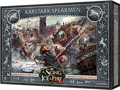 CMON A Song of Ice and Fire Tabletop Miniatures Game House Karstark Spearmen - Tabletop Game - Miniatur-Wargame - Fantasy - Karton - Portable - Teen, Adult - 168+ - 144 von CMON