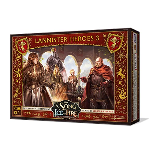 CMON A Song of Ice and Fire Tabletop Miniatur-Spiel Lannister Heroes III Box-Set, Strategiespiel für Teenager und Erwachsene, ab 14 Jahren, 2 Spieler, durchschnittliche Spielzeit 45–60 Minuten, von CMON