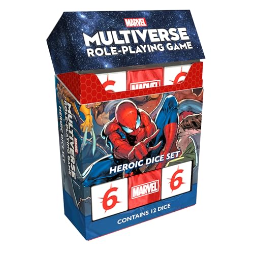 CMON Marvel Multiverse Rollenspiel HEROICE DICE Set Acryl Würfel für immersive Erfahrung, offizielles Spielzubehör für das Marvel Multiverse RPG - Hergestellt von CMON