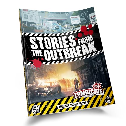 CMON Zombicide Chronicles: Stories from The Outbreak Mission Compendium - 10 Exciting Pre-Made Adventures! Cooperatives Strategiespiel, ab 14 Jahren, 2+ Spieler, 30+ Min Spielzeit, hergestellt von von CMON