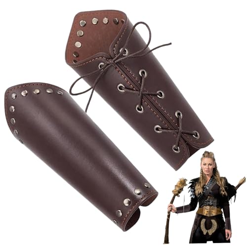 2pcs Lederbracer, Retro mittelalterliche Kostüm Männer Lederschnalle Bracers Handgelenk, mittelalterliches Accessoires Knight Renaissance Arm Guards für Renaissance Accessoires Cosplay Kostüm 2pcs Lederbracer, Retro mittelalterliche Kostüm Männer Lederschnalle Bracers Handgelenk, mittelalterliches Accessoires Knight Renaissance Arm Guards für Renaissance Accessoires Cosplay Kostüm von CNAFGBGG