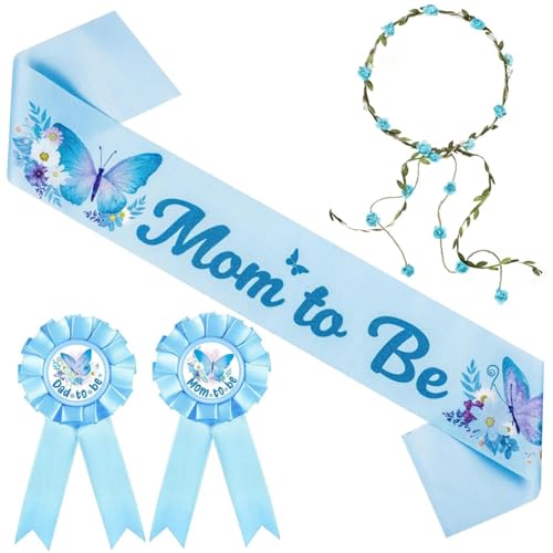 CNAFGBGG 1 Set Babyparty Schärpe für Mama -Abzeichen süße Blaue Nadel Blumenkronen -Stirnband Babyparty -Dekorationen für Schwangerschaftsrequisiten Andenkengeschenke. CNAFGBGG 1 Set Babyparty Schärpe für Mama -Abzeichen süße Blaue Nadel Blumenkronen -Stirnband Babyparty -Dekorationen für Schwangerschaftsrequisiten Andenkengeschenke. von CNAFGBGG