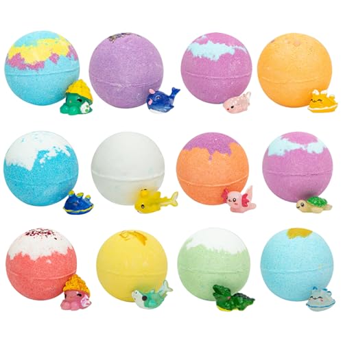 CNAFGBGG 12-pcs/Set-Badbomben mit Spielzeug in Bathbomben mit niedlichen Tierspielzeug, 2 kindlich-sicherer, faszy Bunte Blase für Kinder, Ballgeschenkset für Geburtstag, Weihnachten. CNAFGBGG 12-pcs/Set-Badbomben mit Spielzeug in Bathbomben mit niedlichen Tierspielzeug, 2 kindlich-sicherer, faszy Bunte Blase für Kinder, Ballgeschenkset für Geburtstag, Weihnachten. von CNAFGBGG