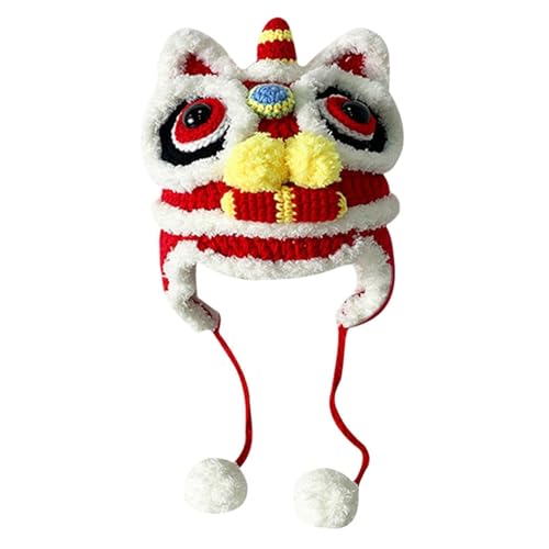 CNAFGBGG 1PC Chinesischer Hut mit Pom, bestickter Häkel-Tiger-Kopf-Hut traditioneller chinesischer Kleid, und Winter handgefertigt warmes Neujahrskostüm. CNAFGBGG 1PC Chinesischer Hut mit Pom, bestickter Häkel-Tiger-Kopf-Hut traditioneller chinesischer Kleid, und Winter handgefertigt warmes Neujahrskostüm. von CNAFGBGG