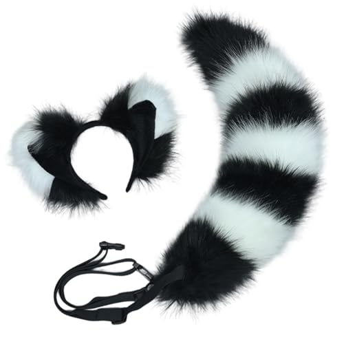 CNAFGBGG 1Set Fox Ohren und Schwanzset, weiche Flauschige Fuchs -Ohren -Stirnband und einstellbare pelzige Schwanz, gotische Punkzubehör für Halloween -Party -Cosplay -Kostüm, Schwarz CNAFGBGG 1Set Fox Ohren und Schwanzset, weiche Flauschige Fuchs -Ohren -Stirnband und einstellbare pelzige Schwanz, gotische Punkzubehör für Halloween -Party -Cosplay -Kostüm, Schwarz von CNAFGBGG