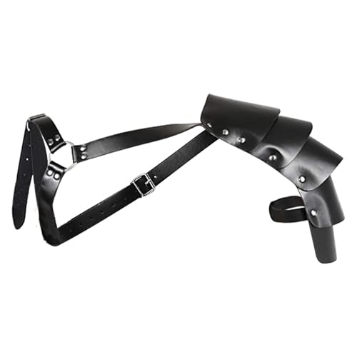 CNAFGBGG 1pc Viking Schulterpanzerung für Männer durchschnittliche Größe Verstellbares mittelalterliche Schulterpanzerung Renaissance Leder Pauldron für Cosplay, Halloween, Schwarz. von CNAFGBGG