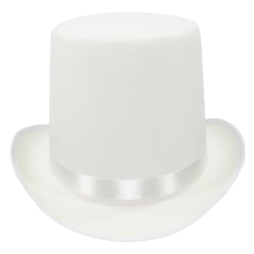 CNAFGBGG 1pc White Top Hut für Erwachsene, 6, 5 Top Magierhut für Cosplay -Kostüm -Bühnen -Show -Kopfbedeckung von CNAFGBGG
